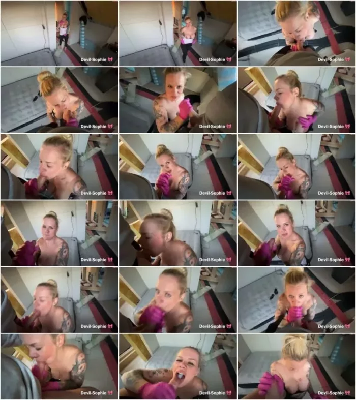SteffiBlond - Spontan dreckig ungeschminkter Blowjob in Latxhandschuhen [FullHD 1080p] (MDH)