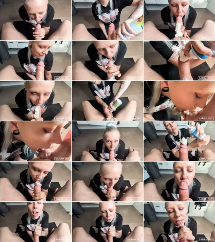 sarah_sky_official - Spruhsahne schlecken bis die Sahne kommt - Geiles POV Blowjob Video mit viel Schmatz Schmatz [FullHD 1080p] (MDH)