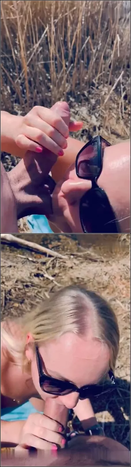 germanmaskedlucie - Tiefer Outdoor-Blowjob am See - Sein Monster Penis fickt meinen Hals und spritzt meine Titten voll [SD 1080p] (MDH)