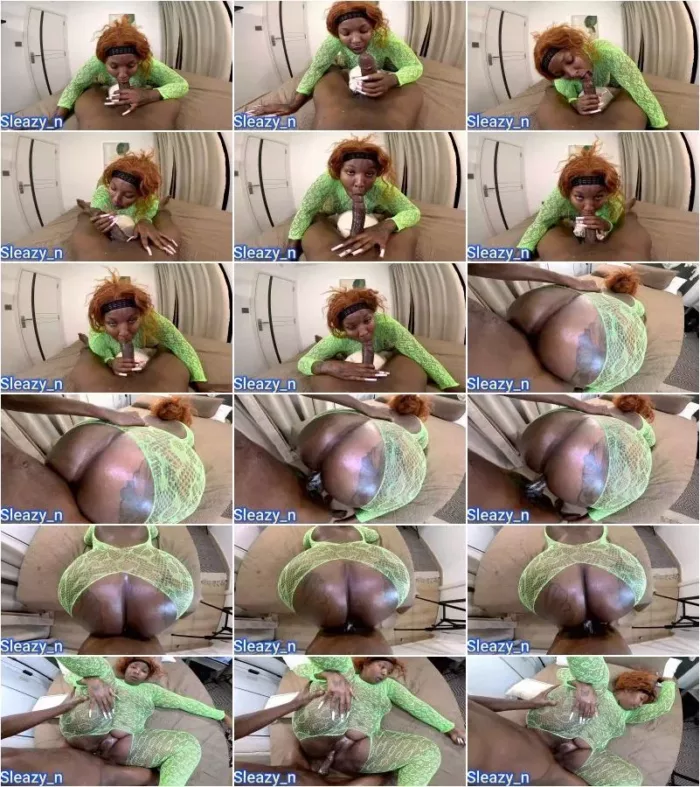 Sleazy_n - Ebony In Green Gets The Pipe Pov [UltraHD/4K 2160p] (Interracial)