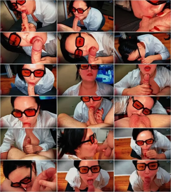 Vazar_No_Limit - Susse Perspektive Und Rimming - Brunette Mit Brille Saugt Leidenschaftlich [FullHD 1080p] (MDH)