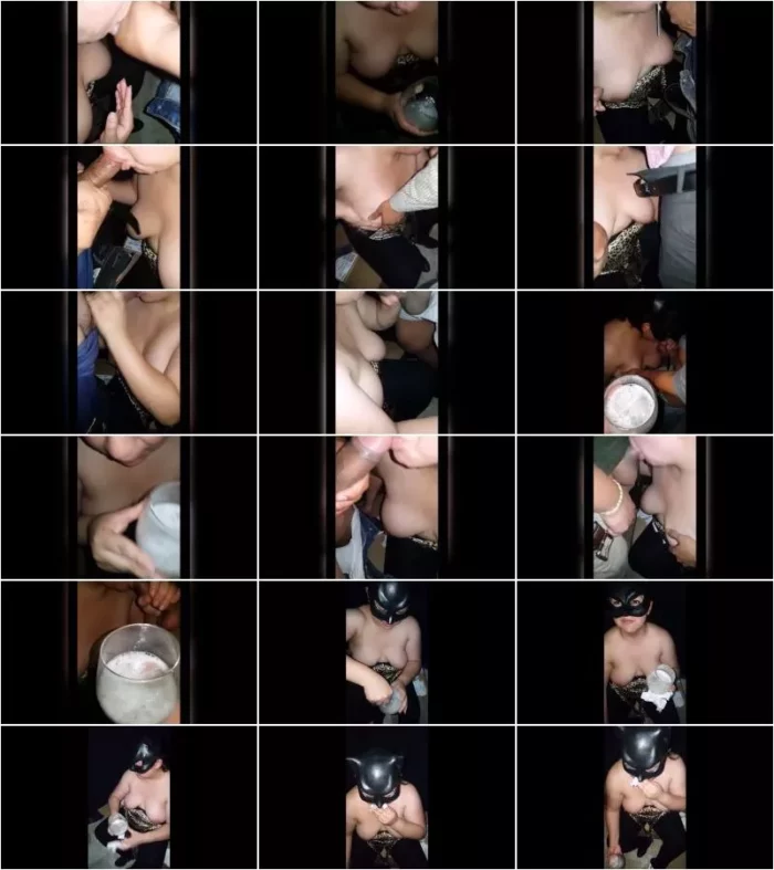 Queen Bukkake - Eating Cookies With Cum Of 40 Men [FullHD 1080p] (Bukkake)