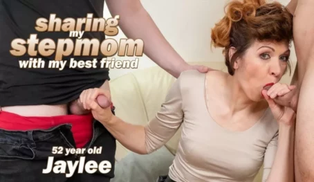 Jaylee - Jaylee (52), Bruno Baxter (22) & Erik (21) - 52 year old stepmom Jaylee caught her stepson and his best friend measuring cocks and wants both [Full HD 1080p] (Mature)