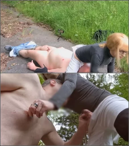 TV_Helena_Kimberly - Jetzt ist der Maso-Sklave fallig - Outdoor CBT, Ballbusting und Mouthfuck bis zum abspritzen [FullHD 1080p] (MDH)