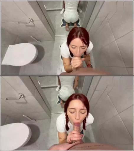 Amelia_Ball - Ein schlampiger Blowjob auf der Toilette von einer jungen Rothaarigen [FullHD 1080p] (MDH)