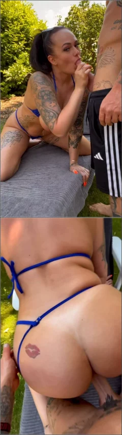 nadine.inked - Outdoor Sonnen und seine weisse Sonnencreme abgemolken [SD 1920p] (MDH)