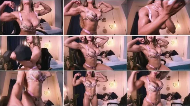 Screenshot 1 from Brenda Biceps – 2025-03-05 Pump and flex video [FullHD 1080p] (Muscle Girl)