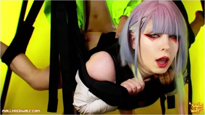 Screenshot 1 from MollyRedWolf –  CyberpunkLucy Get Pussy Filled With Cum [UltraHD/4K 2160p] (Cosplay)