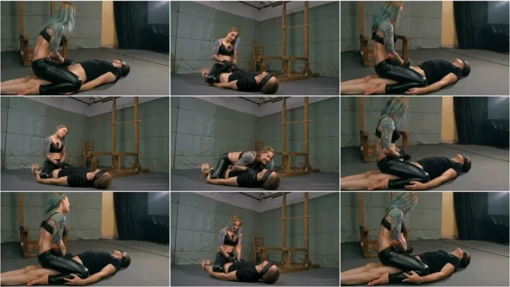 Screenshot 3 from Mistresses Anette, Kittina – HANDJOB WHILE ON HIS HEAD [FullHD 1080p] (Cruel Anettes Fetish Store)