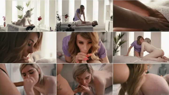 Screenshot 1 from Casey Kisses, Jessica Fox, Natalie Mars, Ella Hollywood, Eva Maxim – TS Massage 4 (Splite Scene) [FullHD 1080p] (Transsensual)