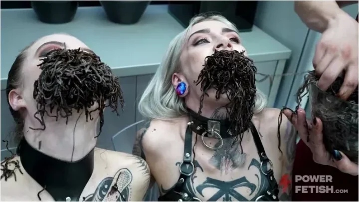 Screenshot 1 from Eden Ivy, Sasha Amine, Brittany Bardot  – Eden Ivy and Sasha Amine in Harness [UltraHD/4K 2160p] (Powerfetish)